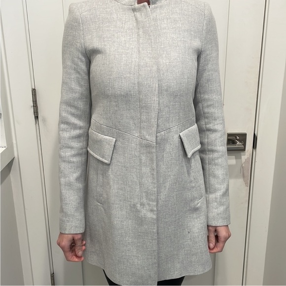 ◾️Zara Basic Outerwear Grey Coat - Picture 4 of 10